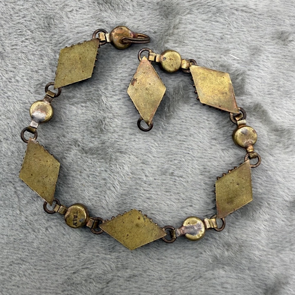 Vintage Mini Mosaic Bracelet Gold Tone 7.5"‎ - Picture 4 of 6